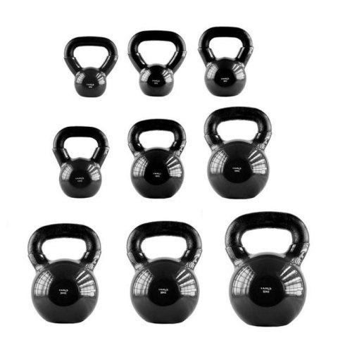 Kettlebell żeliwny pokryty winylem HMS KNV12 BLACK Kettlebell żeliwny pokryty winylem HMS KNV12 BLACK