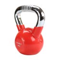 Kettlebell żeliwny uchwyt chrom radełkowany HMS KTC08 RED