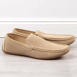 Mokasyny ażurowe slip on NEWS M EVE341 beżowe