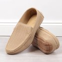 Mokasyny ażurowe slip on NEWS M EVE341 beżowe