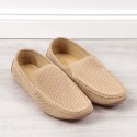 Mokasyny ażurowe slip on NEWS M EVE341 beżowe