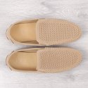 Mokasyny ażurowe slip on NEWS M EVE341 beżowe