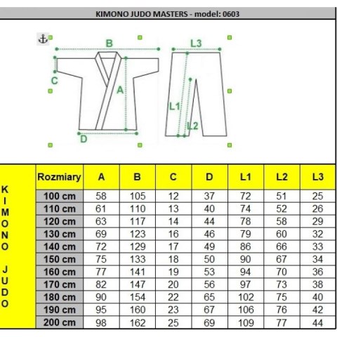 Kimono judo Masters 450 gsm - 120 cm 06032-120 Kimono judo Masters 450 gsm - 120 cm 06032-120