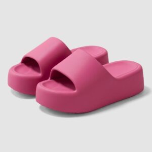 Klapki damskie na koturnie letnie DESE STRAW Różowy unisex