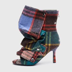 Szpilki damskie na obcasie z plisami KERE COMO Wielokolorowe damskie