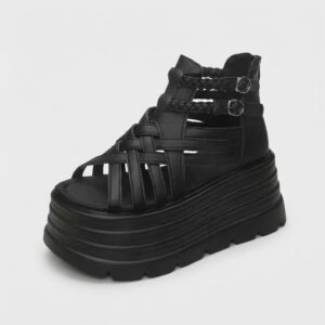 Sandały damskie rzymskie czarne ROME YUMM Czarny unisex