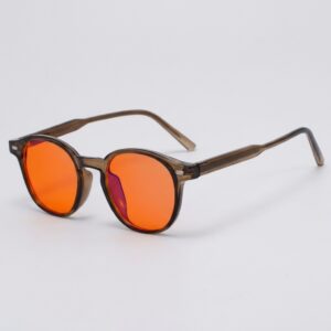 Okulary przeciwsłoneczne pomarańczowe UV400 RIME BROWN Brązowy, pomarańczowy unisex