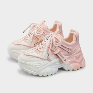 Buty sneakersy damskie biało-różowe masywne MELLO WHITE Biały, różowy damskie