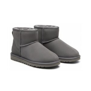 UGG Classic Mini II grey, śniegowce unisex, zamsz, futro w środku, gumowa podeszwa, 1016222-GREY