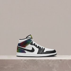 Air Jordan 1 Mid SE, czarno-biała, Heat Reactive, sneakersy unisex DM7802-100