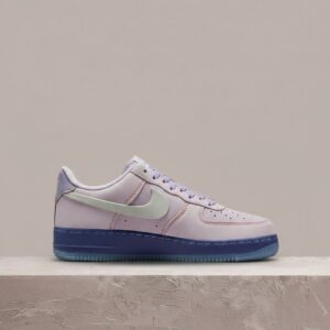 Air Force 1 LX Purple Agate, Nike, deconstructed Swoosh, Icy Blue outsole, liliowy nubuk, unisex CT7358-500