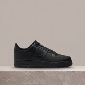 Nike Air Force 1 07, czarna sylwetka, skóra plus tekstyl, unisex, sneakersy, CW2288-001