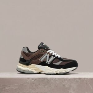 New Balance 9060 Brn, sylwetka chunky, siatka plus zamsz, brąz z czarnym, drop 2022, sneakersy unisex, U9060BRN