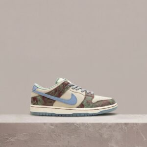 Nike SB Dunk Low Crenshaw Skate Club, dropowa kolorówka, zamsz, skóra, unisex, beż błękit, FN4193-100