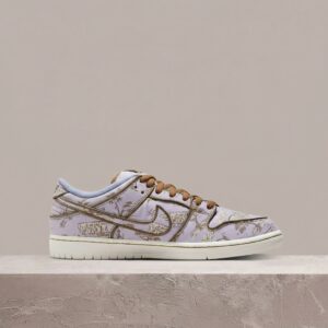 Nike SB Dunk Low Pastoral Print, drop 2024, canvas, tear-away, kolorystyka Football Grey Coconut Milk, FN5880-001