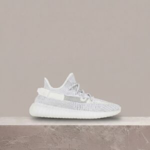 Adidas Yeezy Boost 350 V2 Static, unisex, sylwetka Primeknit, szaro-biała kolorystyka, przezroczysty panel, odblaski 3M EF2905