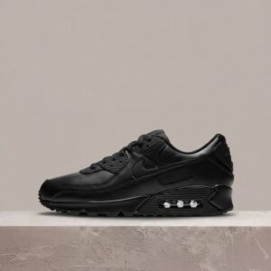 Sneakersy Nike Air Max 90 LTR Triple Black, skóra naturalna, waflowa podeszwa, Max Air w pięcie, unisex, czarne, CZ5594-001