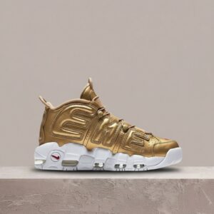 Nike Air More Uptempo Supreme, Suptempo, złoto biel, kolekcjonerski sneaker 902290-700