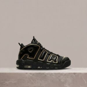 Sneakersy Nike Air More Uptempo 96 France, czarno-złoty drop, skóra, Max Air, unisex, AV3810-001