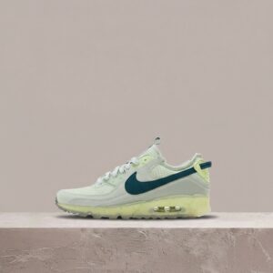 Air Max 90 Terrascape, Nike, kolorystyka Grey Haze Dark Teal Green, szaro zielone sneakersy unisex, tekstyl, eko skóra, guma, sylwetka 90 DH2973-002