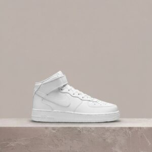 Air Force 1 Mid 07 White/White, klasyczna sylwetka, skóra, dubraje AF1, unisex, Nike 315123-111