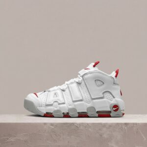 Air More Uptempo White Varsity Red, Nike, męskie, high-top, oversize napis AIR, retro drop 96, DX8965-100