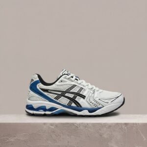 ASICS Gel-Kayano 14 White Tuna Blue, kultowa sylwetka, biało niebieski colorway, sneakersy unisex, tekstyl syntetyk 1201A019-101