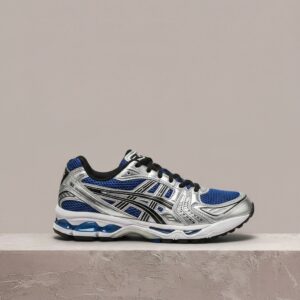 ASICS Gel-Kayano 14 Monaco Blue Silver, kultowa sylwetka, kolorystyka srebrno-niebieska, sneakersy unisex, 1201A019-401