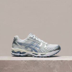 ASICS Gel-Kayano 14 White Light Navy, sylwetka unisex, biało granatowy kolorway, tekstyl i syntetyk, must have 1203A537-115