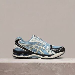 ASICS GEL-Kayano 14 Unlimited Pack Mist Cream, sylwetka unisex, kolorystyka błękit biel, siatka i syntetyk 1203A549-400