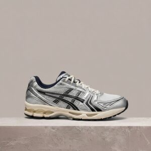 GEL-Kayano 14 Cream Black Metallic Silver, ASICS, sneakersy unisex, czarna kolorystyka, eko skóra i siatka, drop 1203A961-100