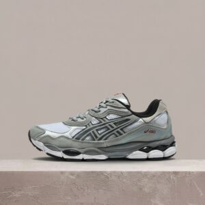 ASICS Gel-NYC White Steel Grey, sneakersy unisex, biało-szara sylwetka, tekstyl plus syntetyk, must have do kolekcji, 1201A789-102