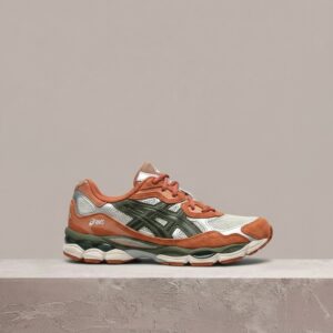 ASICS GEL-NYC Oatmeal Forest, drop unisex, czerwień z czernią, tekstyl, siatka, zamsz, kolekcjonerska para 1201A789-251