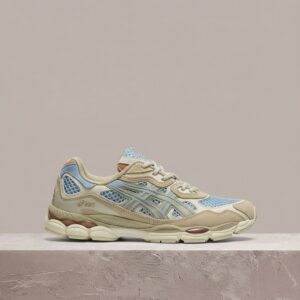 ASICS GEL-NYC Harbor Blue Wood Crepe, sneakersy unisex, beżowo-błękitna kolorystyka 1203A372-401