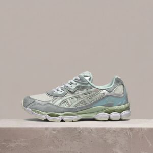 ASICS GEL-NYC Cream Aquamarine, sneakersy unisex, zamsz, siatka, biel, szałwia 1203A383-100