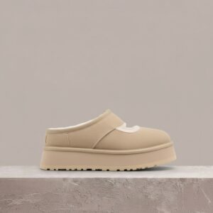 UGG Bea Mary Jane, damski kapeć, beż, zamsz plus futro, silhouette mary jane, must have do kolekcji 1167612-MDSD