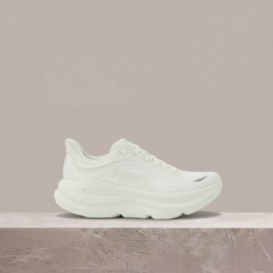 Hoka Bondi 9, biała kolorówka, sneakersy unisex, tekstyl plus syntetyk, must have na drop, 1162012-WWH