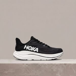 Hoka Clifton 10 czarno biały, jubileuszowy drop, unisex, jacquard knit, MetaRocker, sylwetka biegowa, must have 1162030-BWHT