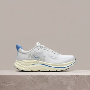 Hoka Clifton 10, Stucco Virtual Blue, beżowo-niebieska sylwetka, lekka amortyzacja 1162030-SCCV