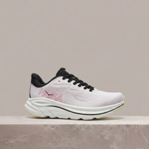 Hoka Clifton 10 Pink White, damski drop, dzianina jacquard, MetaRocker, lekka sylwetka biegowa, 1162031-CTNS