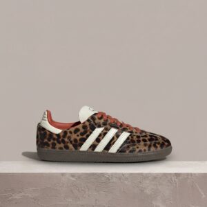 Adidas Samba OG Leopard, damskie sneakersy, brązowa kolorystyka, skóra naturalna, klasyczna sylwetka, JI2734