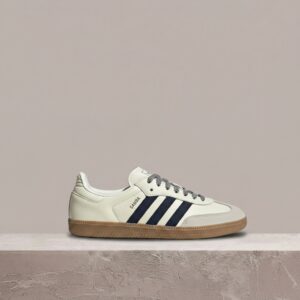 Adidas Samba OG Off White Dark Blue, unisex, skóra, klasyczna sylwetka, drop lipiec 2024, beż granat JI3907