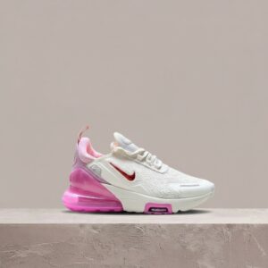 Air Max 270 Premium, damski sneaker Nike, sylwetka Sail Light Magenta, widoczna poduszka Max Air, biało-różowy, IO9884-113