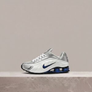 Nike Shox R4 Orlando, drop męski, srebrno-biała sylwetka, kolumny Shox w pięcie, klasyk lifestyle, HQ1988-100