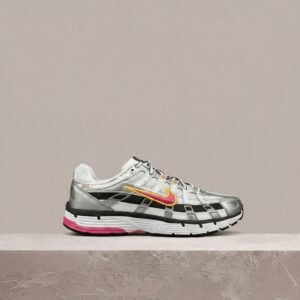 Nike P-6000 srebrny różowy, unisex, retro runner Y2K, siatka plus syntetyk, BV1021-100