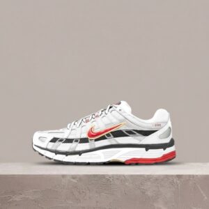 Nike P-6000 srebrno czerwone, sylwetka unisex, siatka plus tekstyl, pianka w podeszwie, BV1021-101