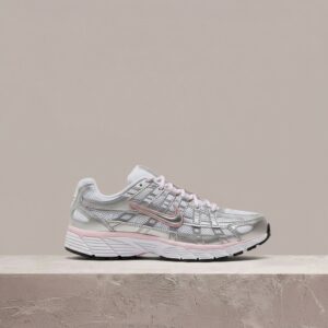 Nike P-6000 White Elemental Pink, srebrno-różowa sylwetka, damski model, siatka, must have, BV1021-108