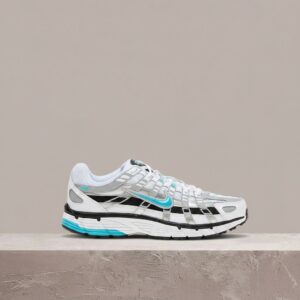 P-6000 White Dusty Cactus od Nike, unisex, biało srebrna kolorystyka, nylon, siatka, pianka, sylwetka retro running CD6404-103