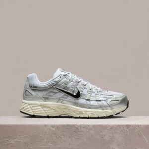 Nike P-6000 White Metallic Silver Flat Silver Black, srebrna sylwetka, sneakersy unisex, CD6404-105