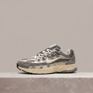 Nike P-6000 Flat Pewter, szaro srebrna sylwetka, siatka nylon, męskie sneakersy, FN7509-029